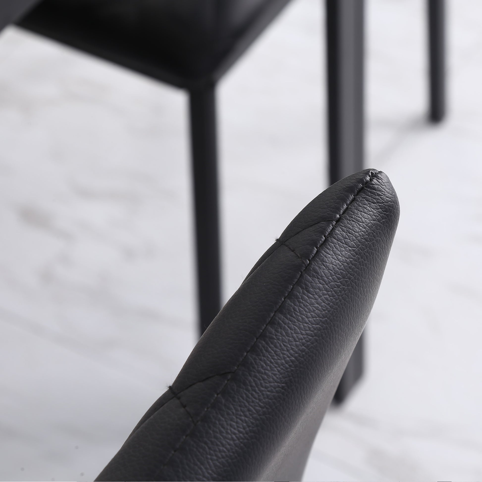 Dining Chairs Set of 4 Kitchen Chairs with Backrest, Faux Leather, Living Room Chairs with Foot Pad, Chairs, Padded Chairs with Steel Legs for Dining Table, Black