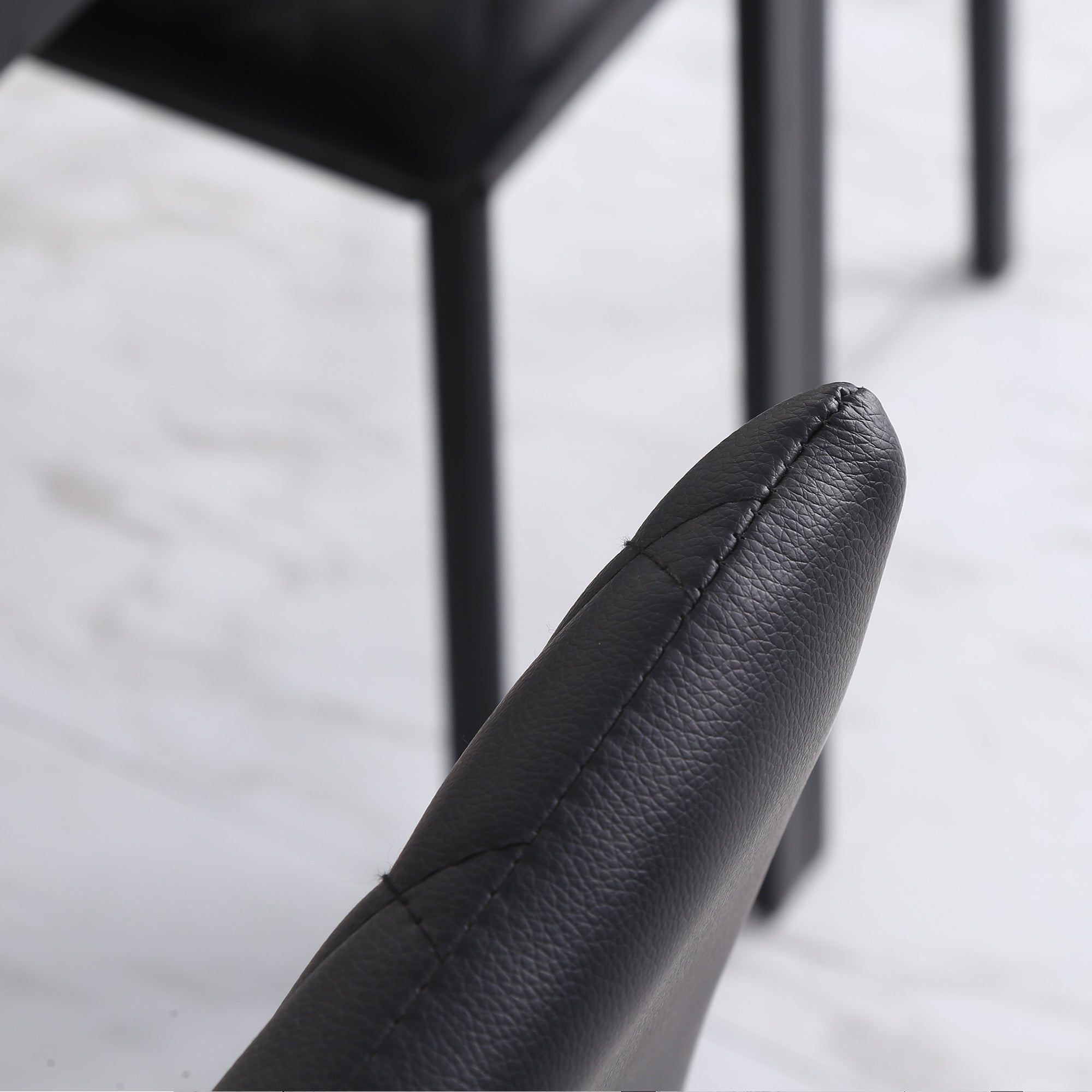 Dining Chairs Set of 4 Kitchen Chairs with Backrest, Faux Leather, Living Room Chairs with Foot Pad, Chairs, Padded Chairs with Steel Legs for Dining Table, Black