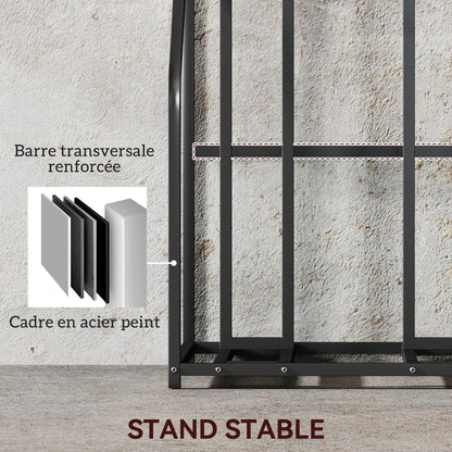 SPORTNOW Bike Stand, 3-Bike Parking Support Stand, with Upper Basket and 4 Adjustable S Hooks, Space for Road Bikes, Mountain Bikes, Hybrids, for Adults or Children, Black