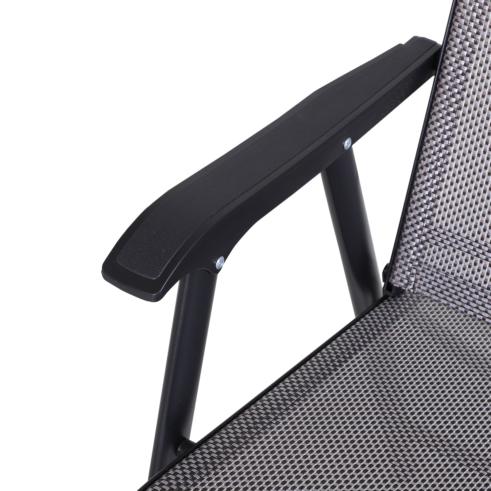 Set of 4 Folding Outdoor Chairs in Steel and Texteline for Garden Patio Terrace, Gray, 58 x 64 x 94cm