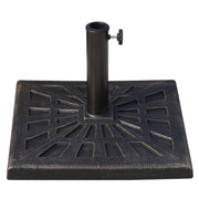 Umbrella Stand 15 kg Square Umbrella Base Holder, Umbrella Weight, Stand for Umbrella 38mm Pole Diameter, for Balcony, Terrace, Garden, Bronze