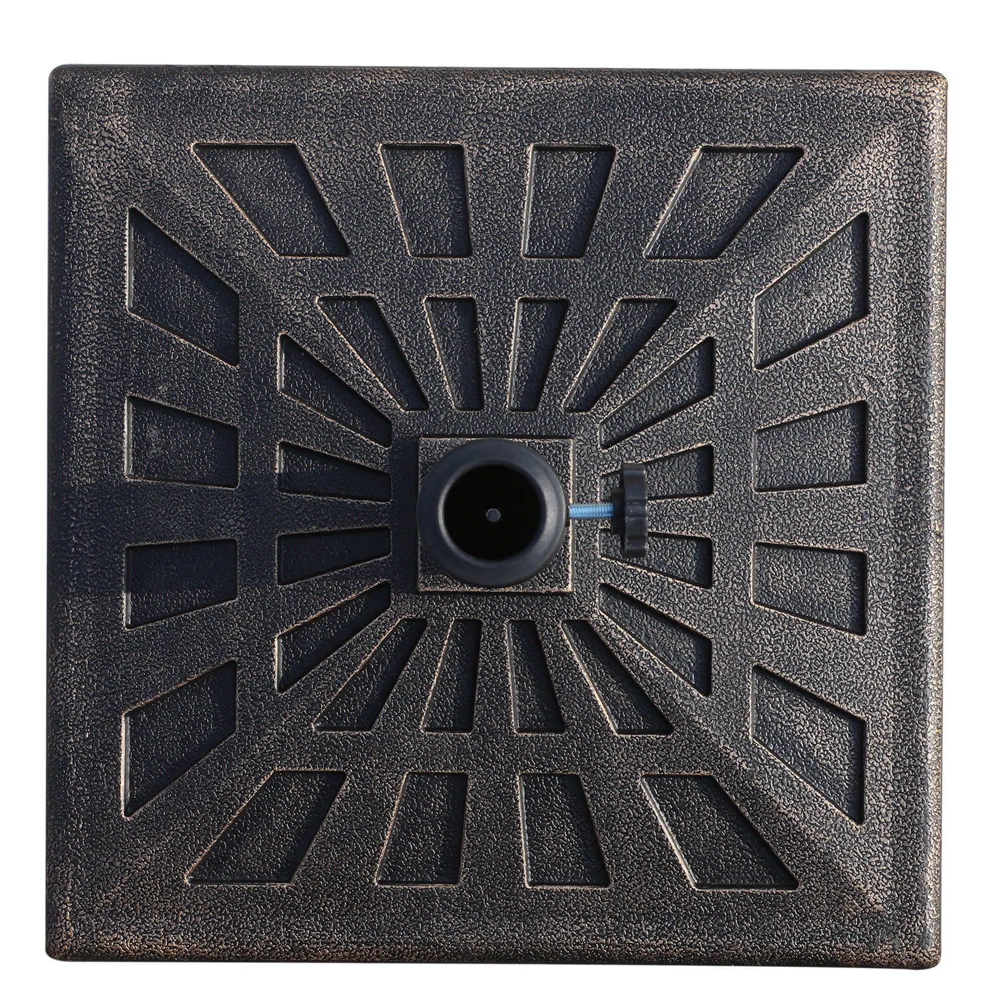 Umbrella Stand 15 kg Square Umbrella Base Holder, Umbrella Weight, Stand for Umbrella 38mm Pole Diameter, for Balcony, Terrace, Garden, Bronze