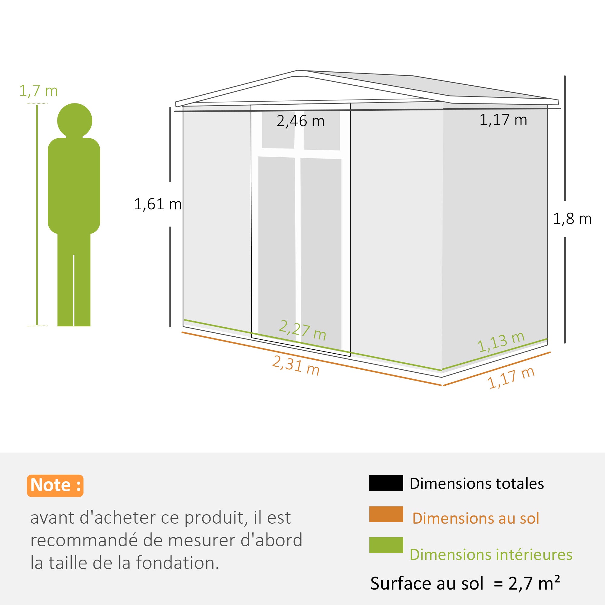 Metal Garden Shed 2.7 m² 246 x 117 x 180 cm Tool Storage Shed with Window, 4 Vents, and Lockable Door, Outdoor Steel Garden Shed, Gray