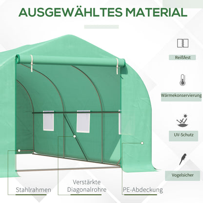 Foil Greenhouse Film Greenhouse Greenhouse Cold Frame Plant House Tomato House Gable Roof 450 × 300W × 205H cm