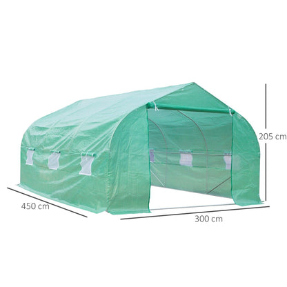 Foil Greenhouse Film Greenhouse Greenhouse Cold Frame Plant House Tomato House Gable Roof 450 × 300W × 205H cm
