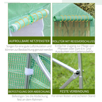 Foil Greenhouse Film Greenhouse Greenhouse Cold Frame Plant House Tomato House Gable Roof 450 × 300W × 205H cm