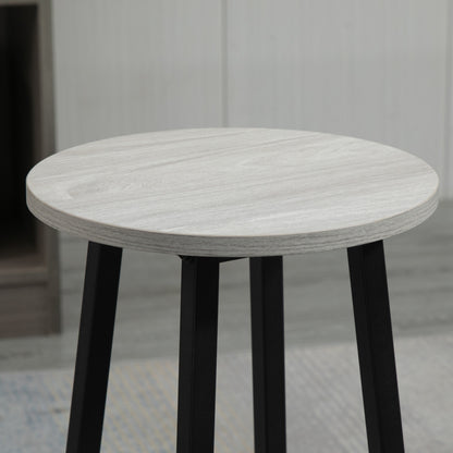 6-Piece Dining Set 2 Bistro Tables with 4 Chairs Stools Bar Table Set Dining Group Seating Set in Industrial Design Bar Stool Set for Living Room Dining Room Chipboard Steel Gray+Black