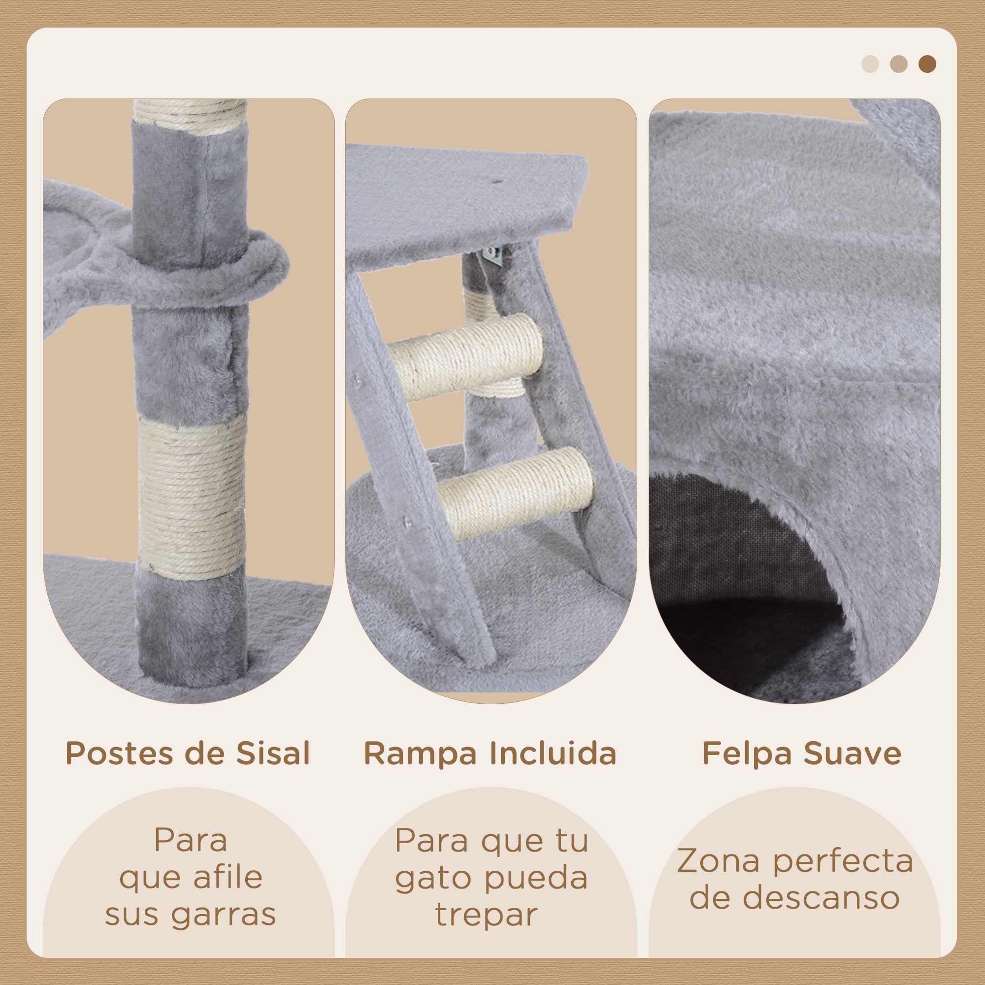 Scratching Tree for Cats Large 55x40x125 cm Cat Tower with Posts Ladder Spacious Cave Hammock and Various Platforms Grey