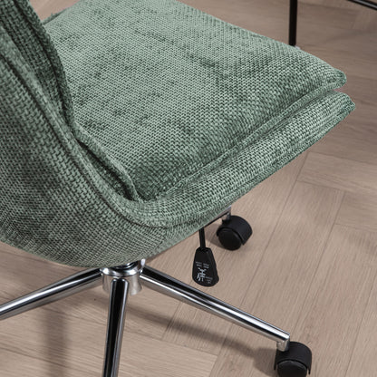 Office Chair in Fabric, Adjustable Height, 360° Swivel with 5 Wheels, Green