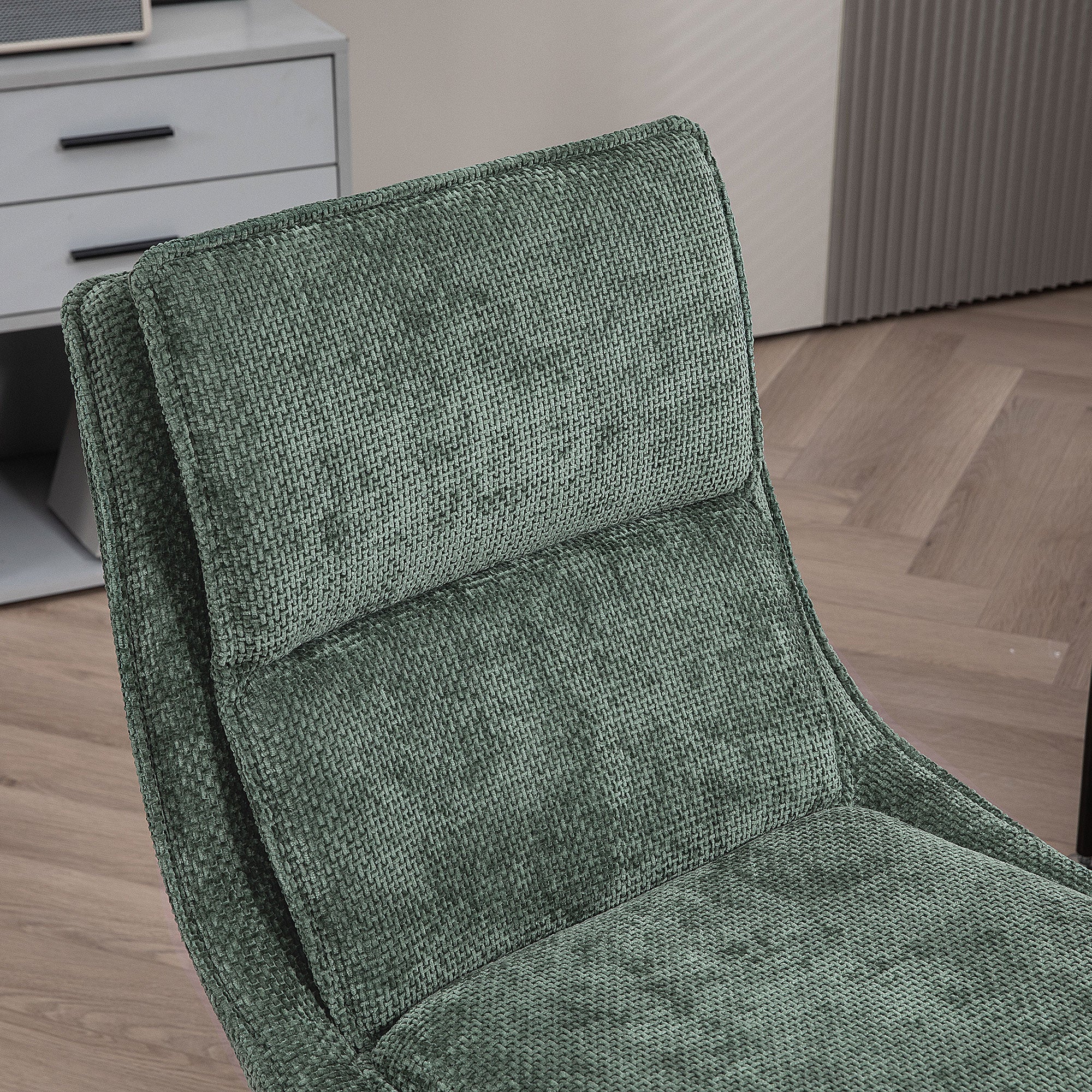 Office Chair in Fabric, Adjustable Height, 360° Swivel with 5 Wheels, Green
