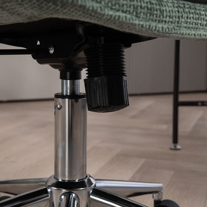 Office Chair in Fabric, Adjustable Height, 360° Swivel with 5 Wheels, Green