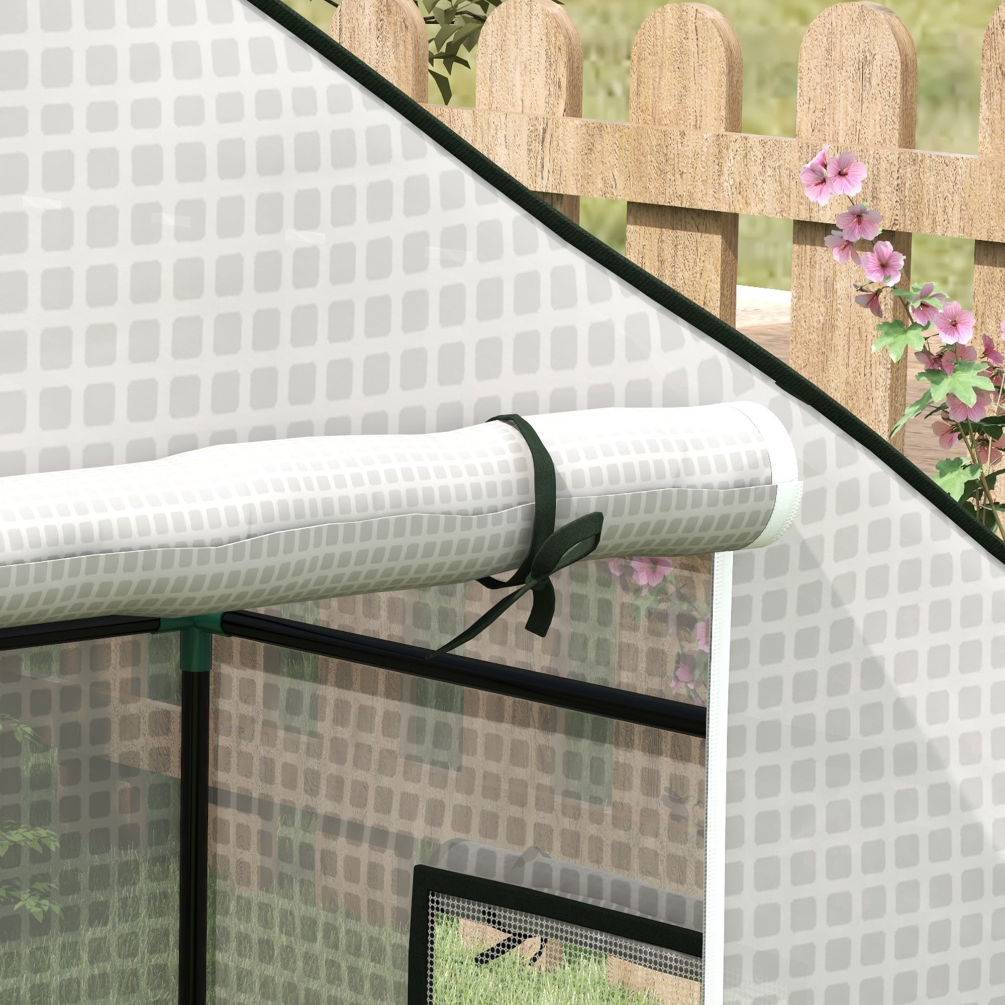 Greenhouse Foil 1.4 x 1.9 m, Waterproof Garden Film with UV Protection Window, Tear-Resistant Polyethylene Film, Cover for Greenhouse, Tunnel Film for Outdoor, Plants, White