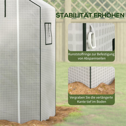 Greenhouse Foil 1.4 x 1.9 m, Waterproof Garden Film with UV Protection Window, Tear-Resistant Polyethylene Film, Cover for Greenhouse, Tunnel Film for Outdoor, Plants, White