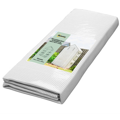 Greenhouse Foil 1.4 x 1.9 m, Waterproof Garden Film with UV Protection Window, Tear-Resistant Polyethylene Film, Cover for Greenhouse, Tunnel Film for Outdoor, Plants, White