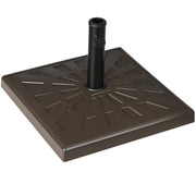 Resin and Metal Garden Umbrella Base with Integrated Knob, Umbrella Stand for Poles Ø32/38/48 mm, for Outdoor and Patio, 19 kg, Brown