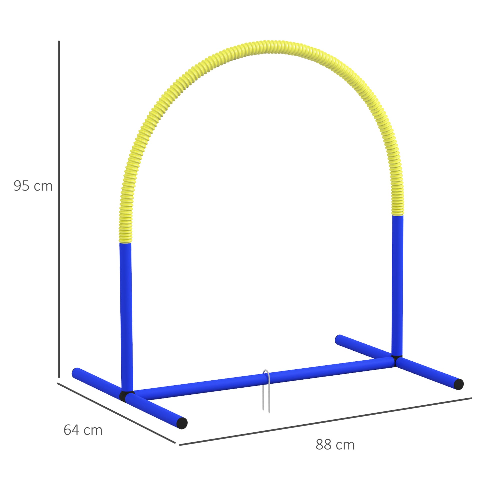 Dog Agility Training Equipment, Dog Agility Set, 4-piece hurdle set for older dogs, Dog Training Set with Carrying Bag, Blue + Yellow, 88 x 64 x 95 cm