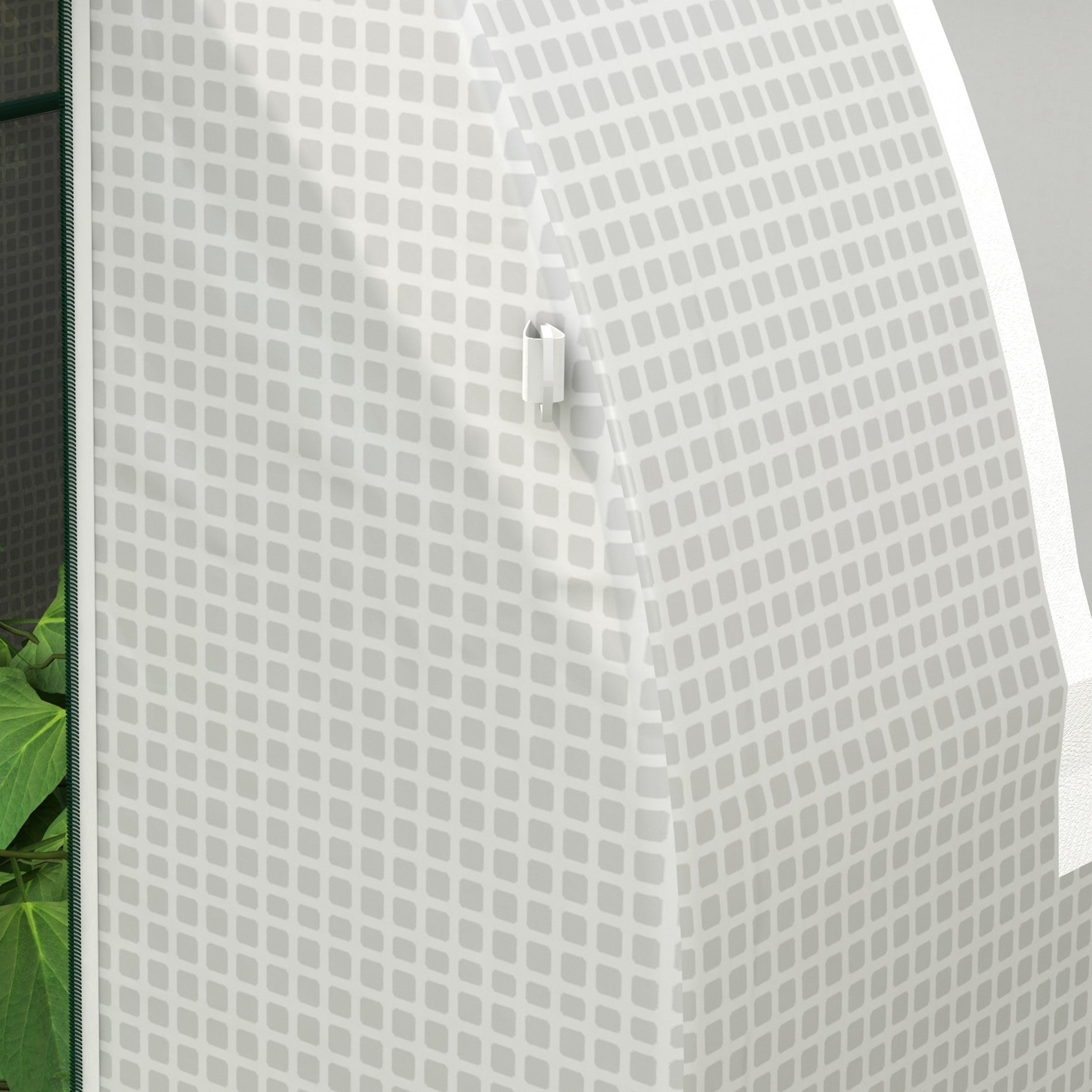 Garden Greenhouse 180x180x200 cm Small Tunnel Greenhouse with Roll-Up Door and Mesh Window for Cultivating Plants Flowers White