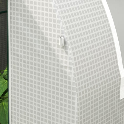 Garden Greenhouse 180x180x200 cm Small Tunnel Greenhouse with Roll-Up Door and Mesh Window for Cultivating Plants Flowers White
