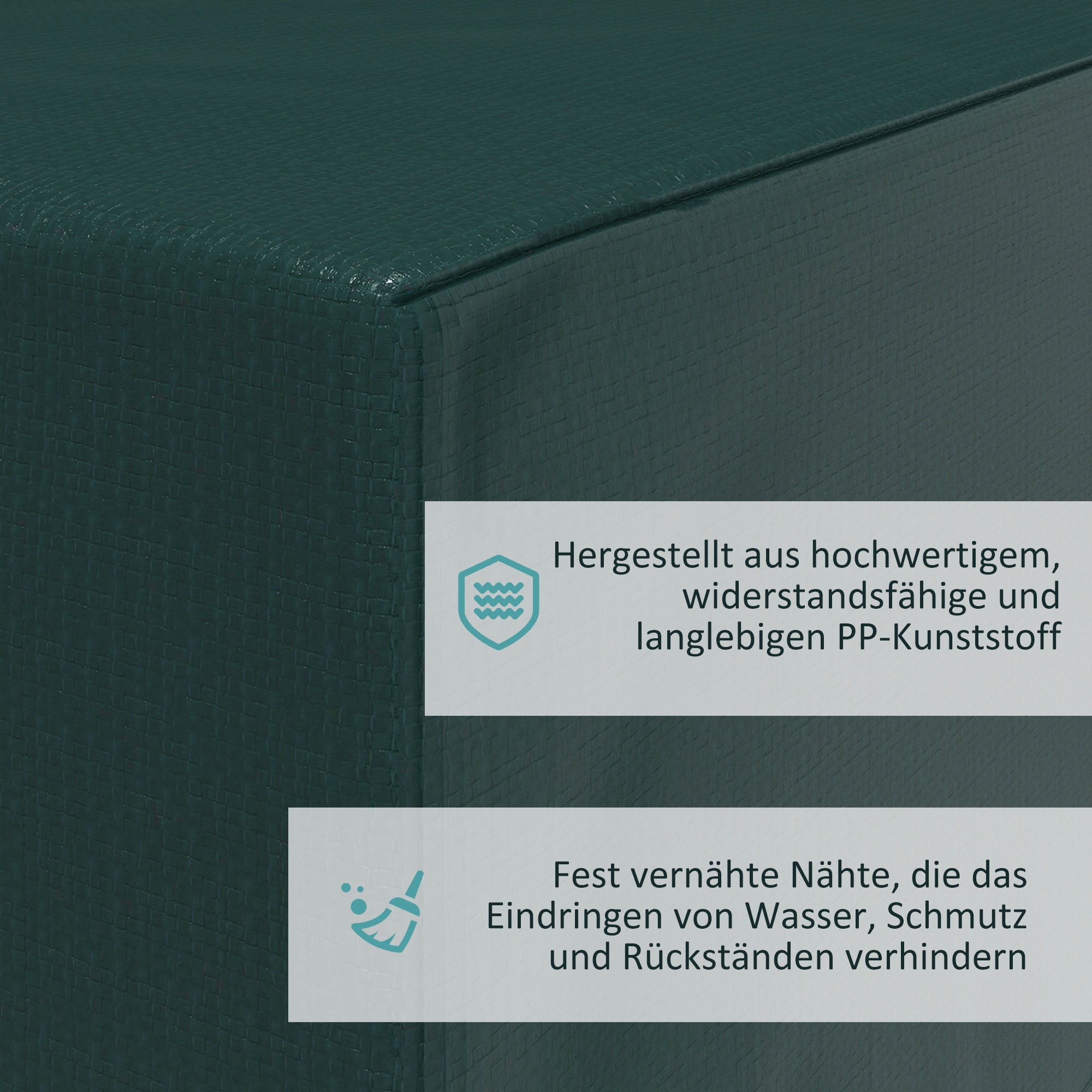 Protective Cover for Garden Furniture Winterproof Waterproof Cover Anti-UV Tarpaulin Fabric Cover Hood for Garden Tables Patio Furniture Rectangular 235 x 190 x 90cm Green