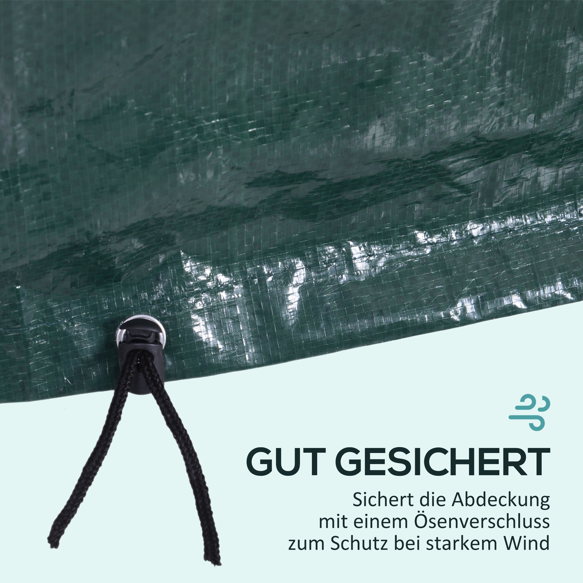 Protective Cover for Garden Furniture Winterproof Waterproof Cover Anti-UV Tarpaulin Fabric Cover Hood for Garden Tables Patio Furniture Rectangular 235 x 190 x 90cm Green