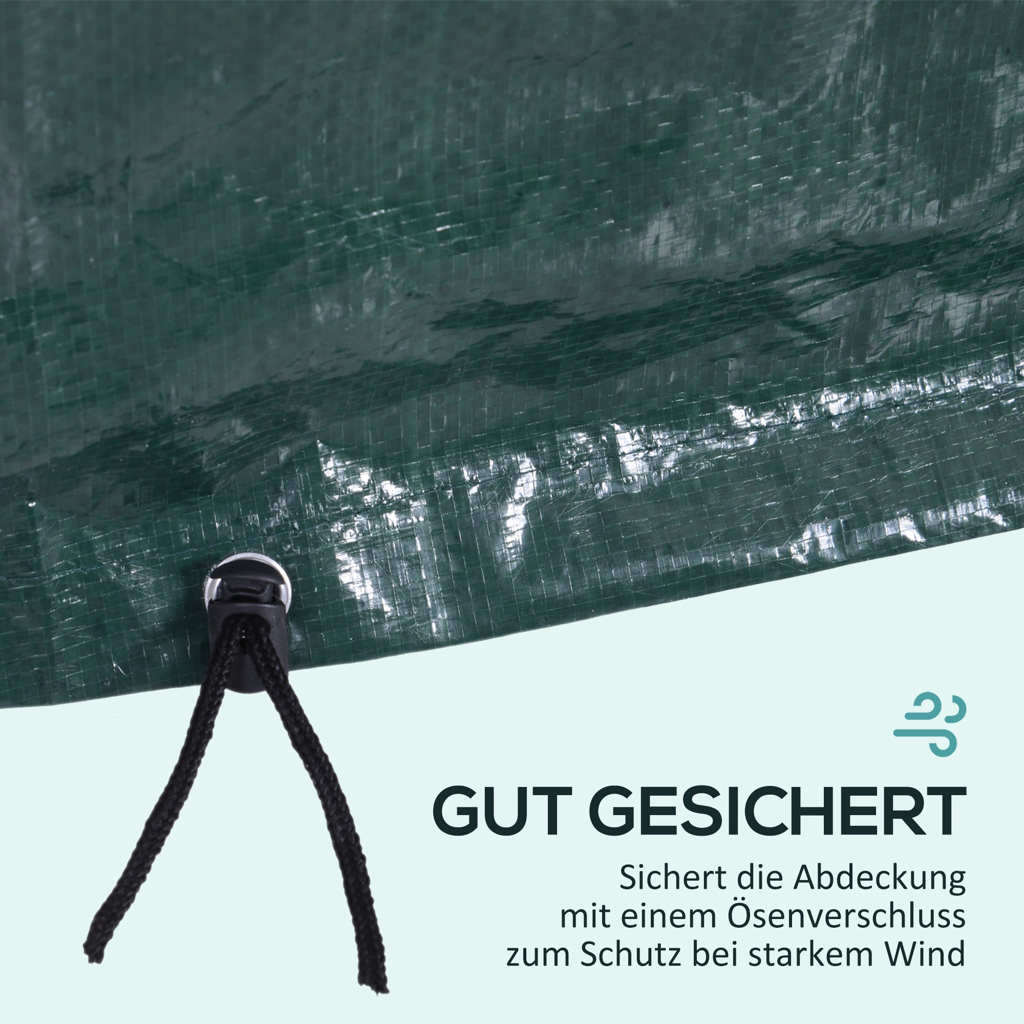 Protective Cover for Garden Furniture Winterproof Waterproof Cover Anti-UV Tarpaulin Fabric Cover Hood for Garden Tables Patio Furniture Rectangular 235 x 190 x 90cm Green