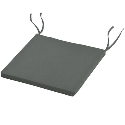 Set of 6 Garden Chair Cushions - Outdoor Chair Cushion Padding 3 cm Polyester Fabric dim. 42L x 42W cm Dark Grey