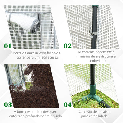 Greenhouse with PE Grid Film, Door, Winterproof Foil Greenhouse made of Steel, Greenhouse for Balcony, Garden, Tomato House 100 x 50 x 150 cm, Tomato Greenhouse for Tomatoes, Vegetables, White