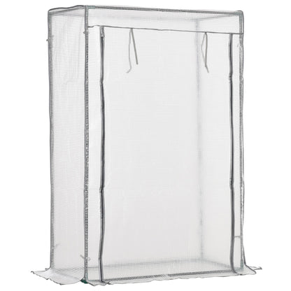 Greenhouse with PE Grid Film, Door, Winterproof Foil Greenhouse made of Steel, Greenhouse for Balcony, Garden, Tomato House 100 x 50 x 150 cm, Tomato Greenhouse for Tomatoes, Vegetables, White