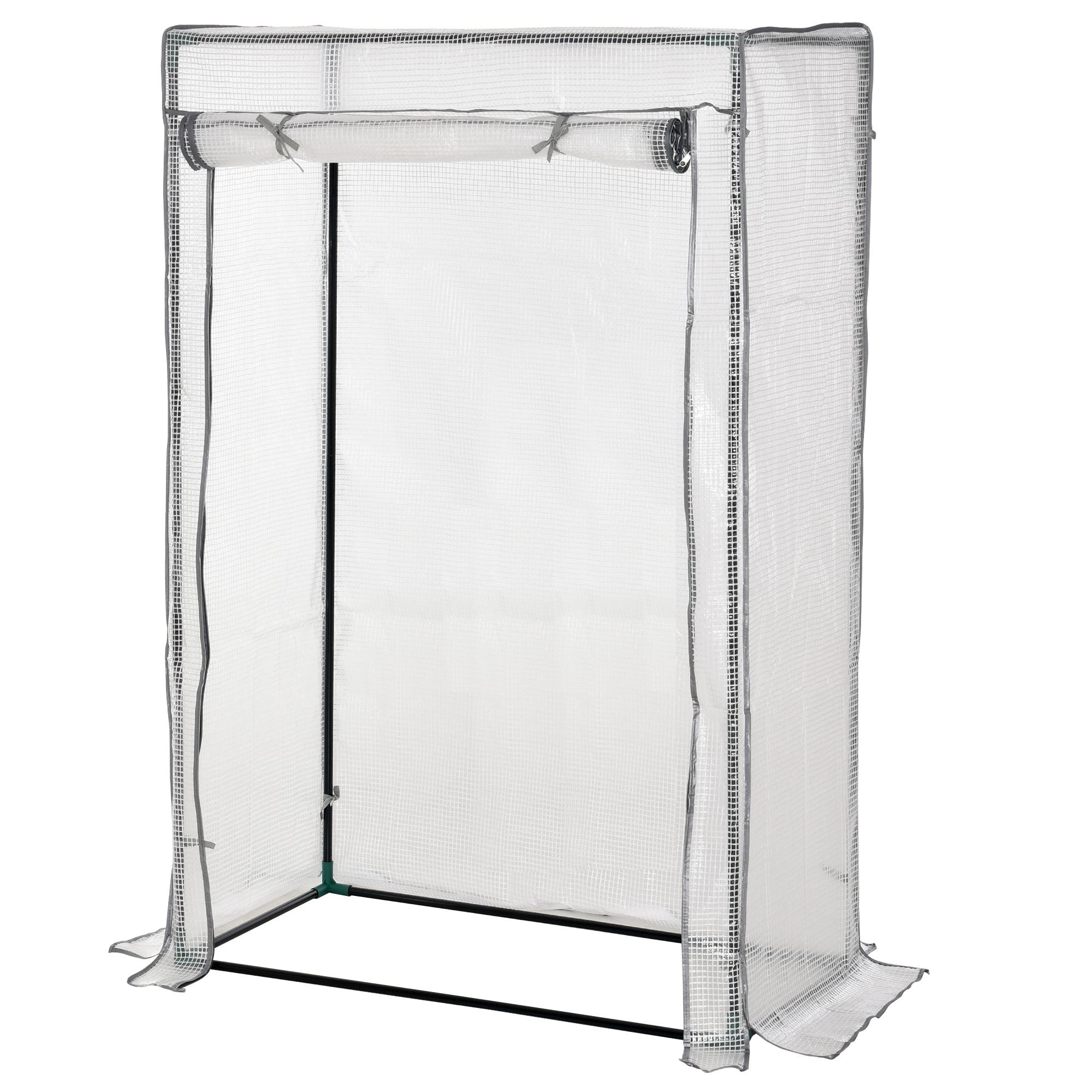 Greenhouse with PE Grid Film, Door, Winterproof Foil Greenhouse made of Steel, Greenhouse for Balcony, Garden, Tomato House 100 x 50 x 150 cm, Tomato Greenhouse for Tomatoes, Vegetables, White