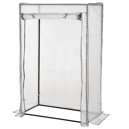 Greenhouse with PE Grid Film, Door, Winterproof Foil Greenhouse made of Steel, Greenhouse for Balcony, Garden, Tomato House 100 x 50 x 150 cm, Tomato Greenhouse for Tomatoes, Vegetables, White