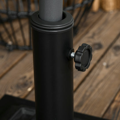 Umbrella Stand 12 kg Square Umbrella Base Umbrella Weight, Umbrella Holder, Stand for Umbrella 32/38/48mm Pole Diameter, for Balcony, Terrace, Garden, Black
