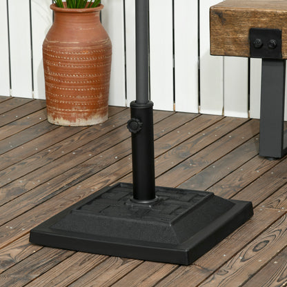 Umbrella Stand 12 kg Square Umbrella Base Umbrella Weight, Umbrella Holder, Stand for Umbrella 32/38/48mm Pole Diameter, for Balcony, Terrace, Garden, Black