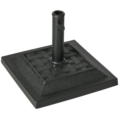 Umbrella Stand 12 kg Square Umbrella Base Umbrella Weight, Umbrella Holder, Stand for Umbrella 32/38/48mm Pole Diameter, for Balcony, Terrace, Garden, Black