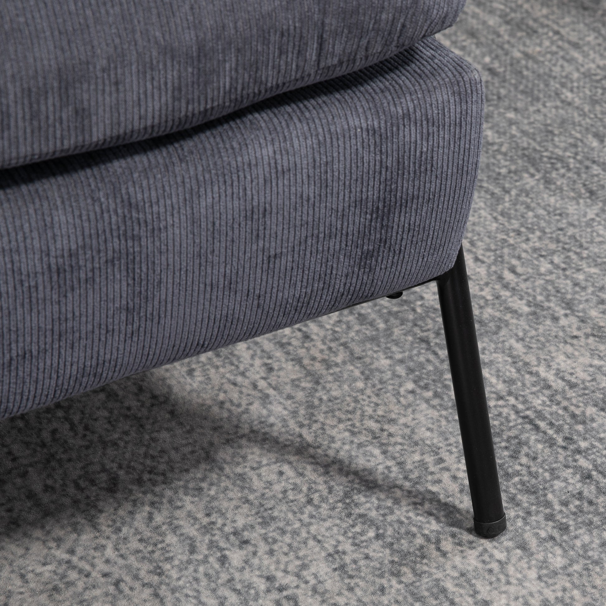 Relax Armchair with Footstool Chair with Adjustable Backrest, Reclining Function, Cushion, Modern Lounge Chair Upholstered with Cord Fabric for Living Room Up to 180 kg Load Capacity, Gray