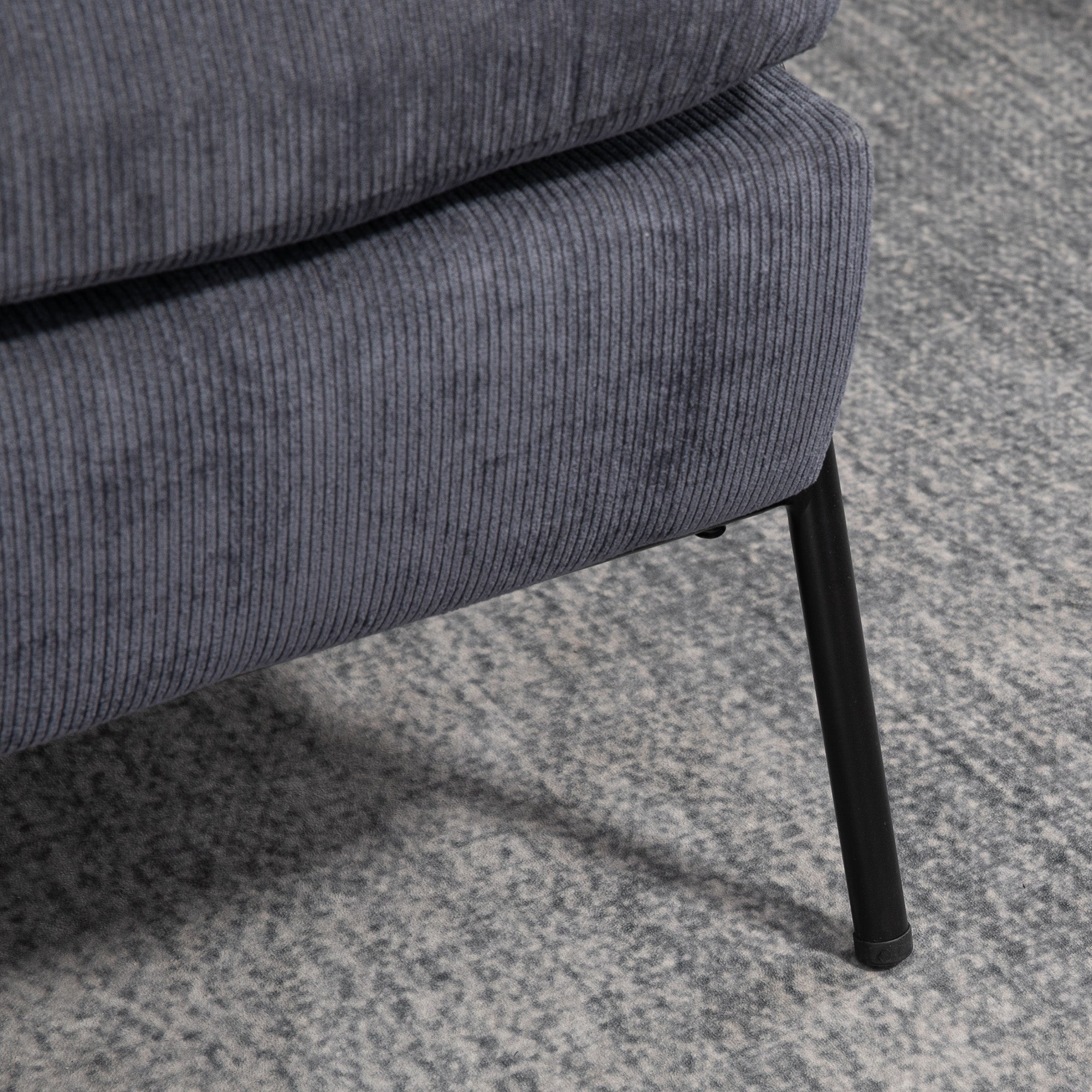 Relax Armchair with Footstool Chair with Adjustable Backrest, Reclining Function, Cushion, Modern Lounge Chair Upholstered with Cord Fabric for Living Room Up to 180 kg Load Capacity, Gray
