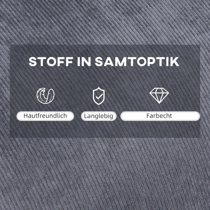 Relax Armchair with Footstool Chair with Adjustable Backrest, Reclining Function, Cushion, Modern Lounge Chair Upholstered with Cord Fabric for Living Room Up to 180 kg Load Capacity, Gray