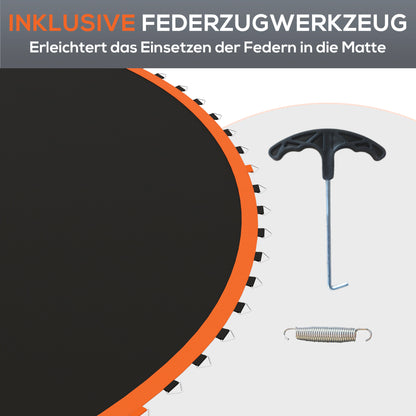 SPORTNOW Trampoline Jumping Mat Bounce Cloth for Trampolines Ø 366 cm, 72 Eyelets and 140mm Spring Length 8-Fold Seam UV-Resistant Jump Cloth 120 kg Load Capacity incl. Spring Tensioner Jump mat Spare Part