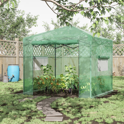 Greenhouse Greenhouse Tomato Greenhouse with Roll-Up Door and Window PE Steel Dark Green 238 x 178 x 240 cm