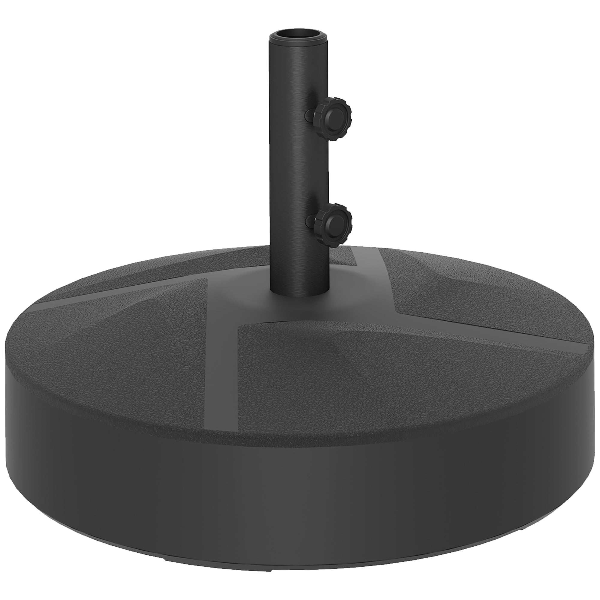 Umbrella Stand up to 30 kg fillable Umbrella Stand Round Umbrella Holder, Umbrella Weight, Stand for Umbrella 36/38/48mm Pole Diameter, for Balcony, Terrace, Garden, Black