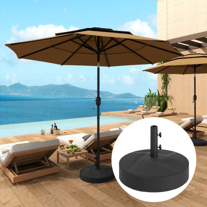 Umbrella Stand up to 30 kg fillable Umbrella Stand Round Umbrella Holder, Umbrella Weight, Stand for Umbrella 36/38/48mm Pole Diameter, for Balcony, Terrace, Garden, Black