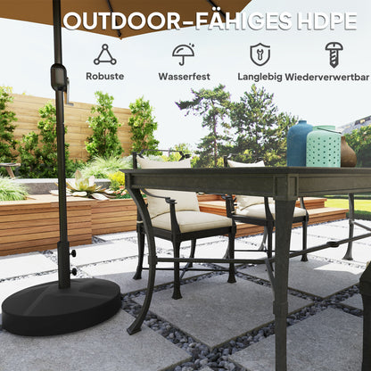 Umbrella Stand up to 30 kg fillable Umbrella Stand Round Umbrella Holder, Umbrella Weight, Stand for Umbrella 36/38/48mm Pole Diameter, for Balcony, Terrace, Garden, Black