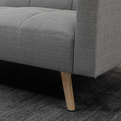 2-in-1 Sofa Bed 80.7 x 34.6 in, Linen-Look Couch with Adjustable Backrests, Gray