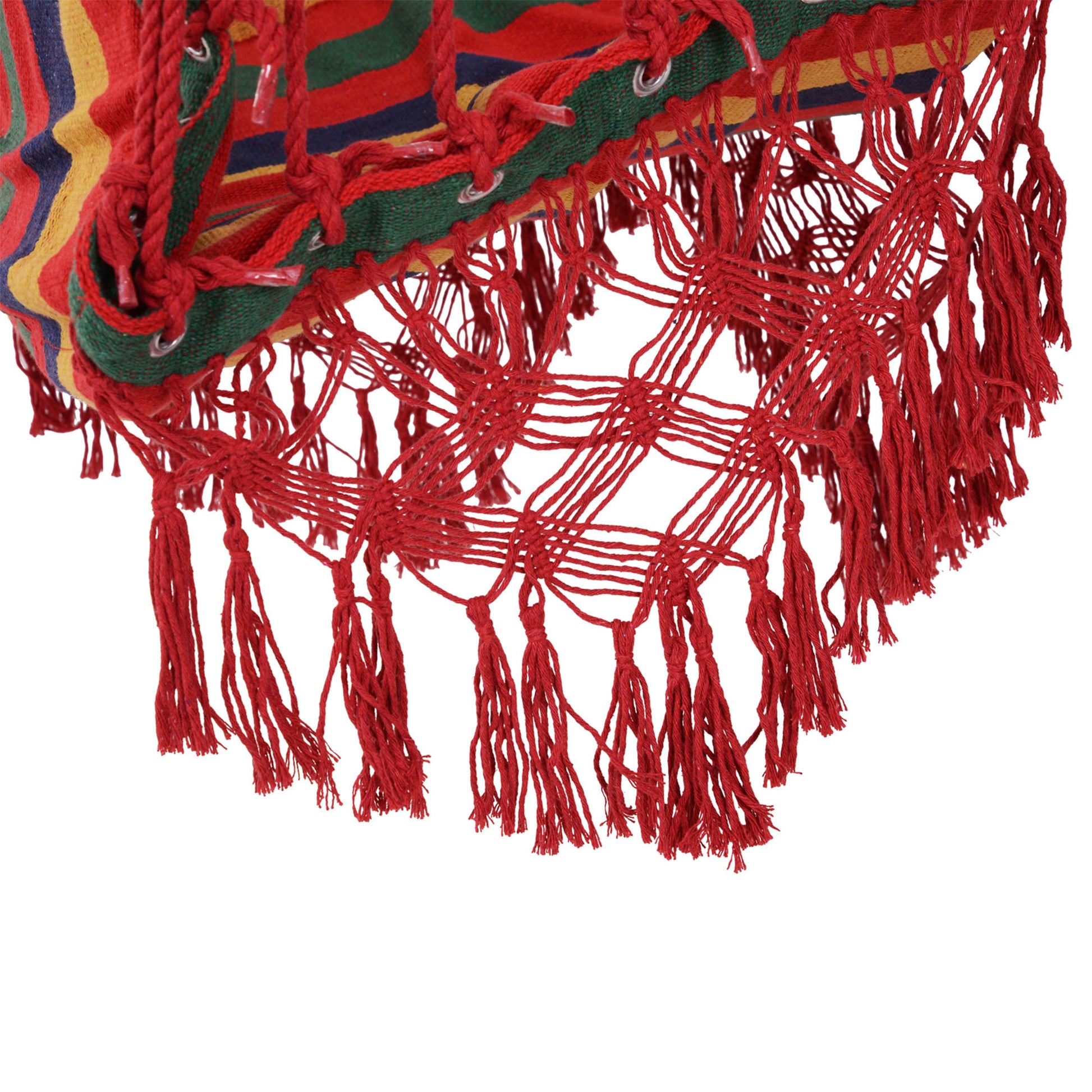 Hanging Hammock Chair Cotton Polyester Blend Holds 100 kg Hanging Chair for Indoor Outdoor Terrace 100x60x100 cm Multicolor