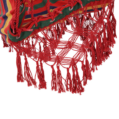 Hanging Hammock Chair Cotton Polyester Blend Holds 100 kg Hanging Chair for Indoor Outdoor Terrace 100x60x100 cm Multicolor