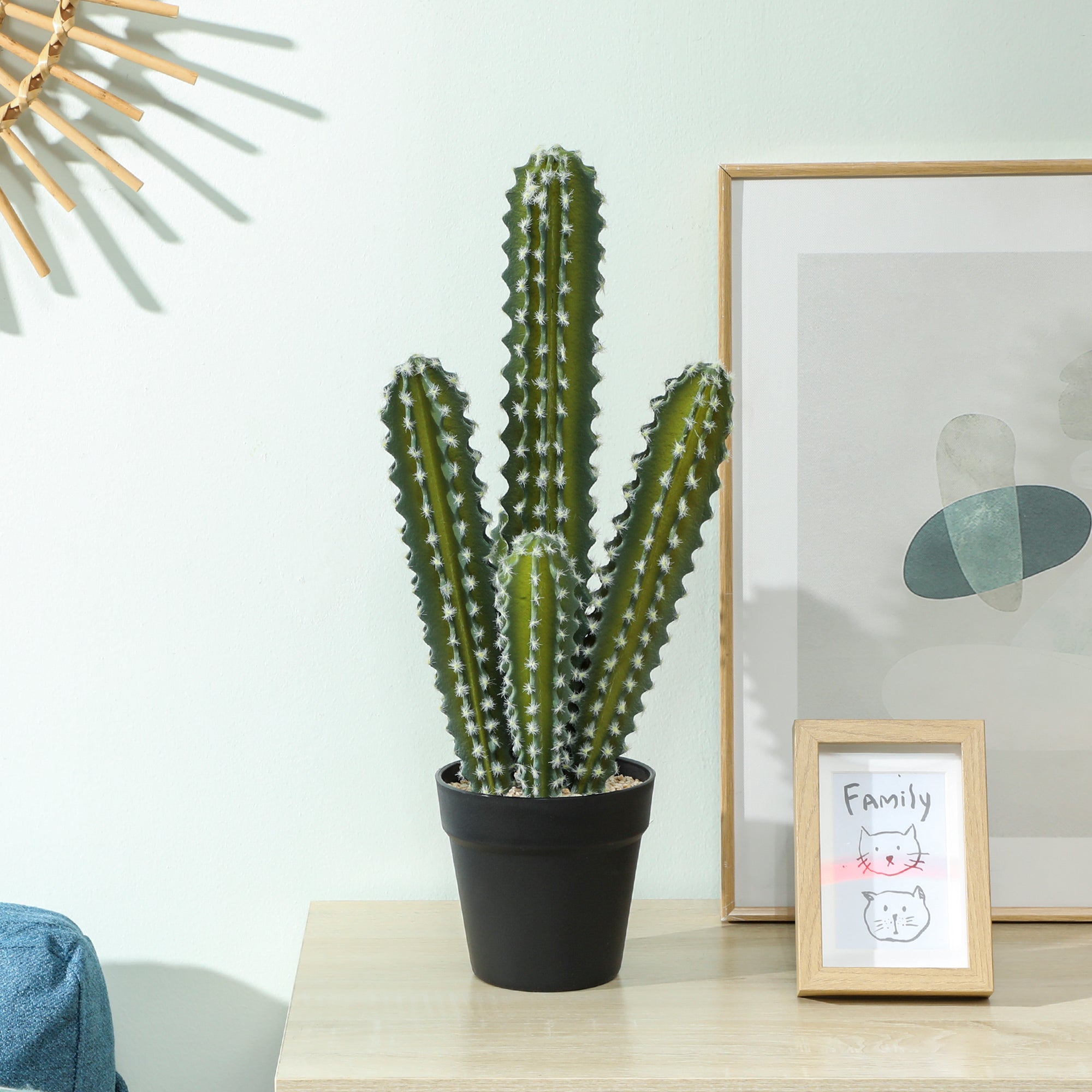 Artificial Cactus Plant, 21 in (53 cm) — Potted Faux Column Cactus with Realistic Look for Home, Office, Housewarming Gift, Décor
