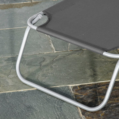 Folding Lounge Chair Outdoor Garden with Adjustable Backrest in 5 Positions and Metal Frame Load 120 kg for Terrace Pool Beach 187x55x24 cm Gray