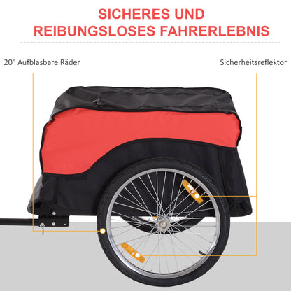 Transport Trailer Cargo Trailer Bike Cargo Trailer Cargo Trailer (Red-Black)