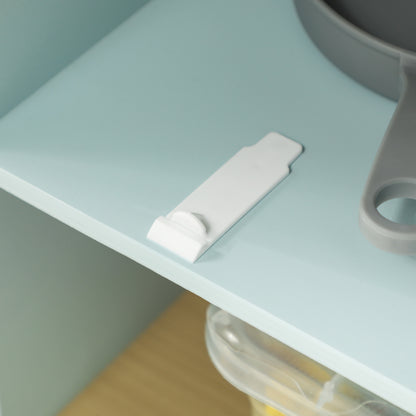 Children's Kitchen Play Kitchen with Microwave, Stove, Oven, and Kitchen Accessories, Doll's Kitchen with Storage Space for 3+ Year Olds, Blue