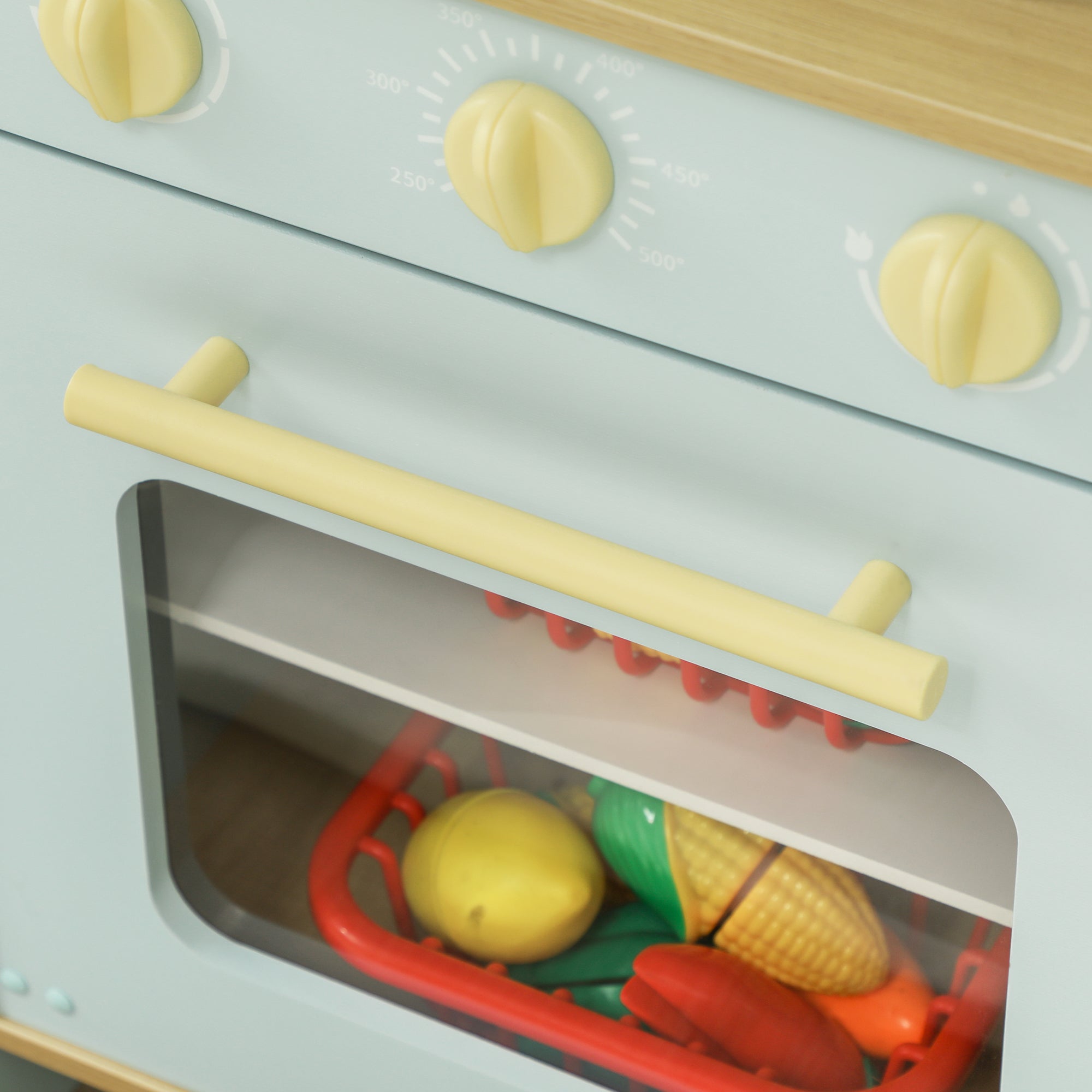 Children's Kitchen Play Kitchen with Microwave, Stove, Oven, and Kitchen Accessories, Doll's Kitchen with Storage Space for 3+ Year Olds, Blue