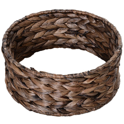 Rattan Cat Basket Cat Cave Cat House Cat Bed with Cushion Pet Bed Water Hyacinth Coffee 50 x 42 x 60 cm